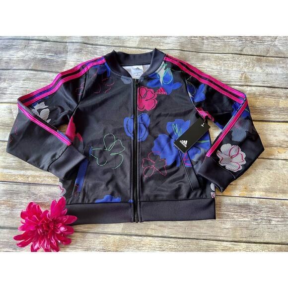 NWT ADDIDAS FLOWER TRICOT JACKET - Picture 2 of 5